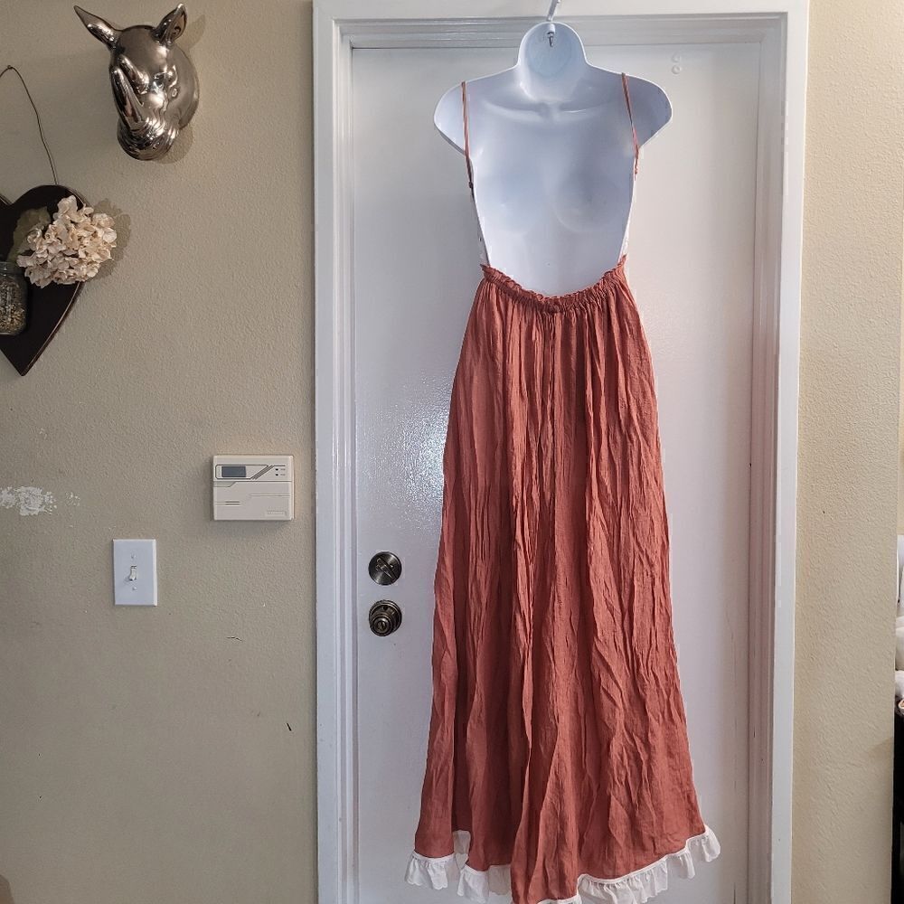 Mind code open back boho lace and ruffle dress - Picture 7 of 8